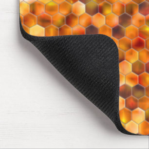 Mousepad Mosaico de hexágonos em pontos em tons avermelhad
