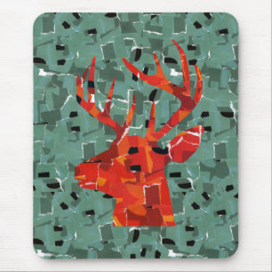 Mousepad Mosaico de silhueta de cabeça de veado