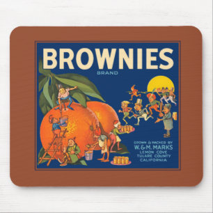 Mousepad Mosaico do Rótulo de Taxa Laranja de Marca Brownia