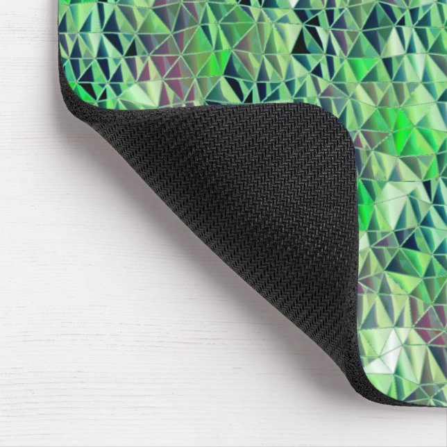 Mousepad Mosaico em triângulos esverdeados com tons gradien (Canto)
