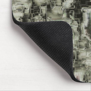 Mousepad mosaico gravado em abstrato em tons de cinza