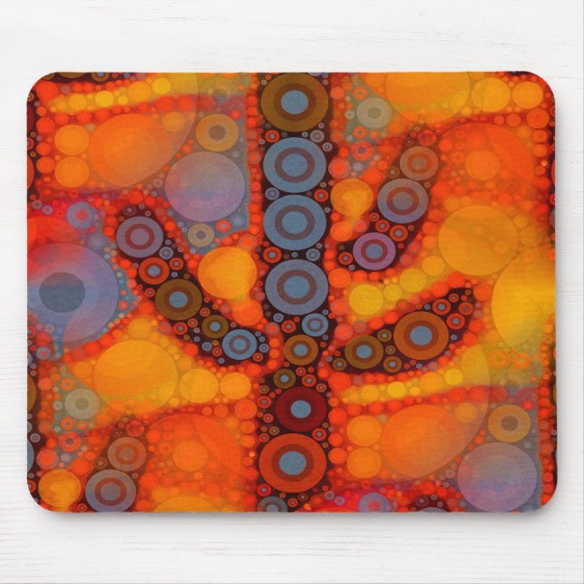 Mousepad Mosaico Laranja Roxo Sudoeste Saguaro Cactus (Frente)