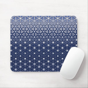 Mousepad Mosaico marinho Azul e Branco