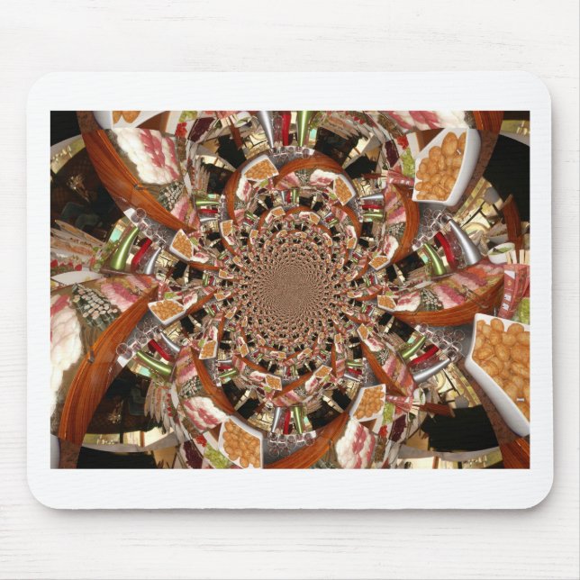 Mousepad Mosaico Mesmerizante de Cores Sushi Brown (Frente)