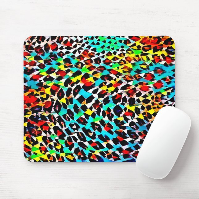 Mousepad Mosaico Moderno Multicolorido Brilhante (Com mouse)