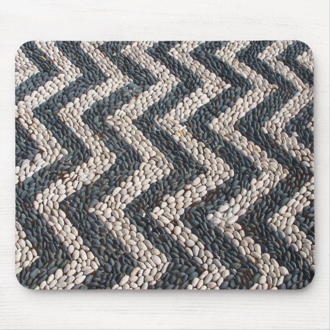 Mousepad Mosaico preto e branco do seixo na PISCINA (Frente)
