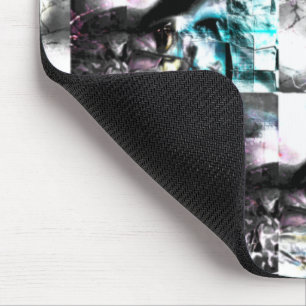 Mousepad Mosaico quadrado de texturas confusas em prata a c