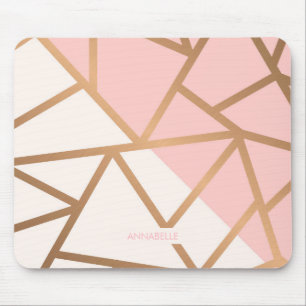 Mousepad Mosaico rosa Dourado