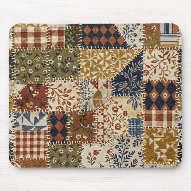 Mousepad Mosaico têxtil em estilo vintage. (Frente)