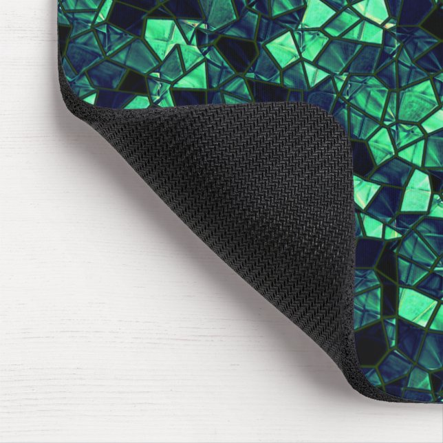 Mousepad Mosaico verde preto com cor parcialmente removida (Canto)