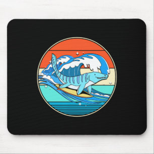 Mousepad Mosasaurus Surfando Dino Retro Dinossauro Aquático