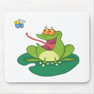 Mousepad Mosca de travamento do sapo dos desenhos animados