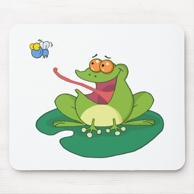 Mousepad Mosca de travamento do sapo dos desenhos animados (Frente)