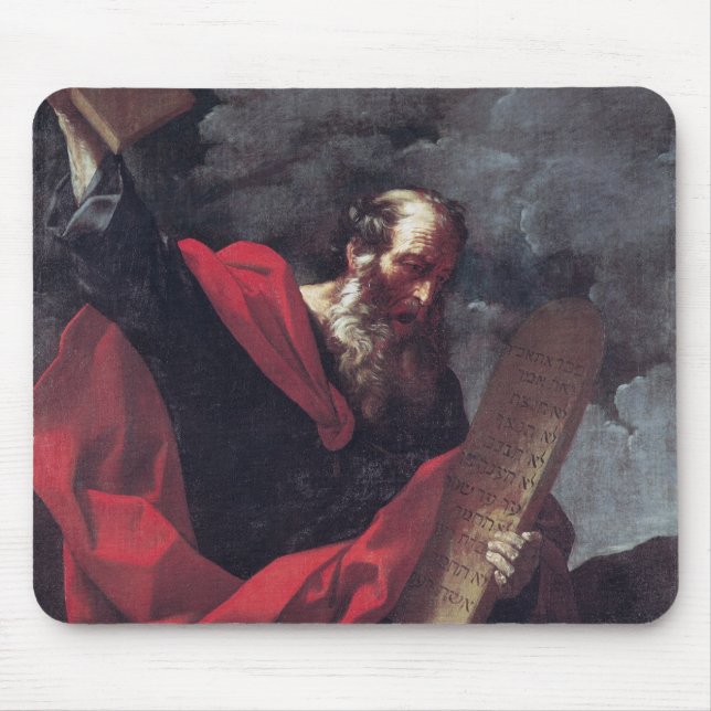 Mousepad Moses com as tabuletas da lei (Frente)