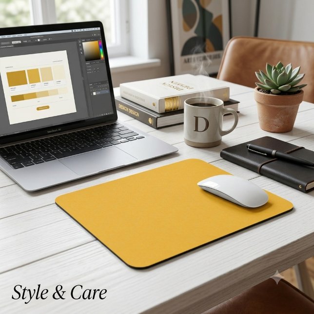 Mousepad Mostarda Mel Simples Cor (Honey Mustard Single Colored Mouse Pad)