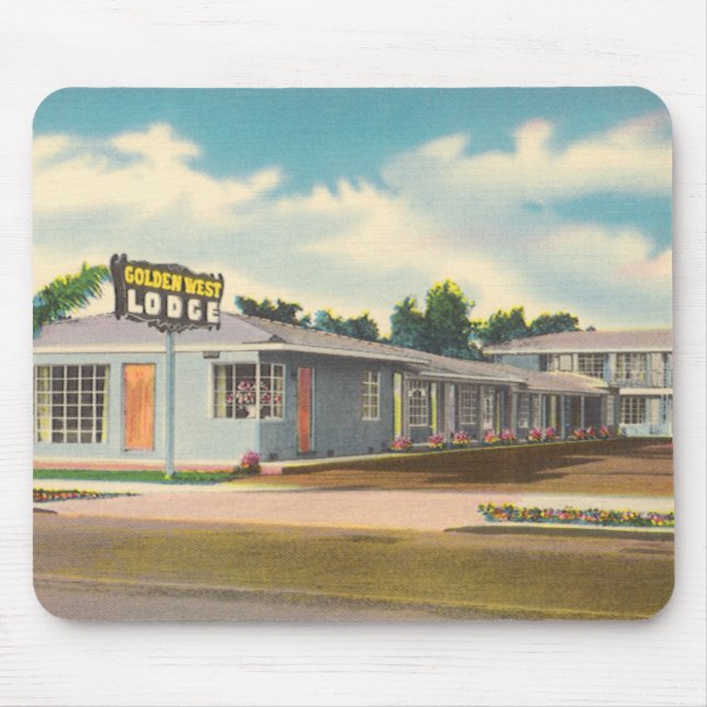 Mousepad Motel Vintage, Hotel West Lodge Ouro com Palms (Frente)
