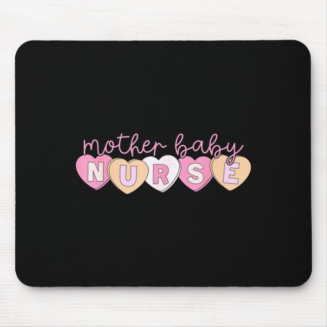 Mousepad Mother Baby Nurse Hearts Valentine Obgyn Stpartum  (Frente)