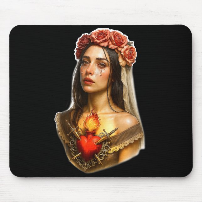 Mousepad Mother Mary Sacred Heart Cry  (Frente)