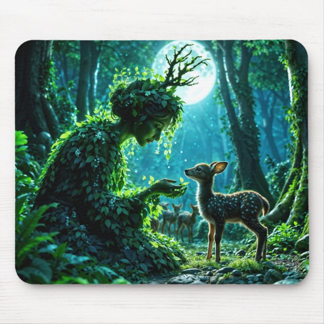 Mousepad Mother nature's gentle touch on a spotted fawn (Frente)