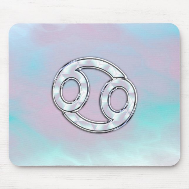 Mousepad Mother of Pearl Style Cancer Zodiac Sign Decor (Frente)