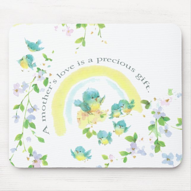 Mousepad Mother's Day Blue Love Birds (Frente)