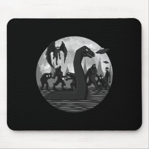Mousepad Mothman Bigfoot Loch Ness Monster Aliens OVNI Dive