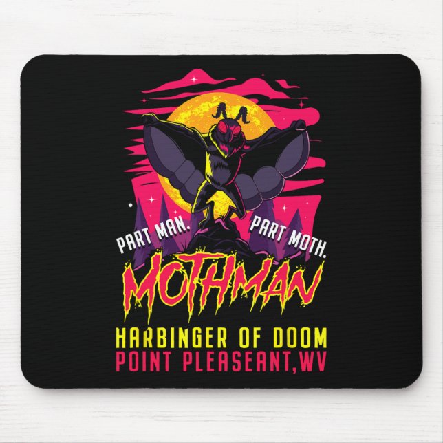 Mousepad Mothman Fun Cryptid Harbinger Part Man Part Moth (Frente)