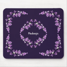 Mousepad Motif de Orquídeas Roxas Personalizadas