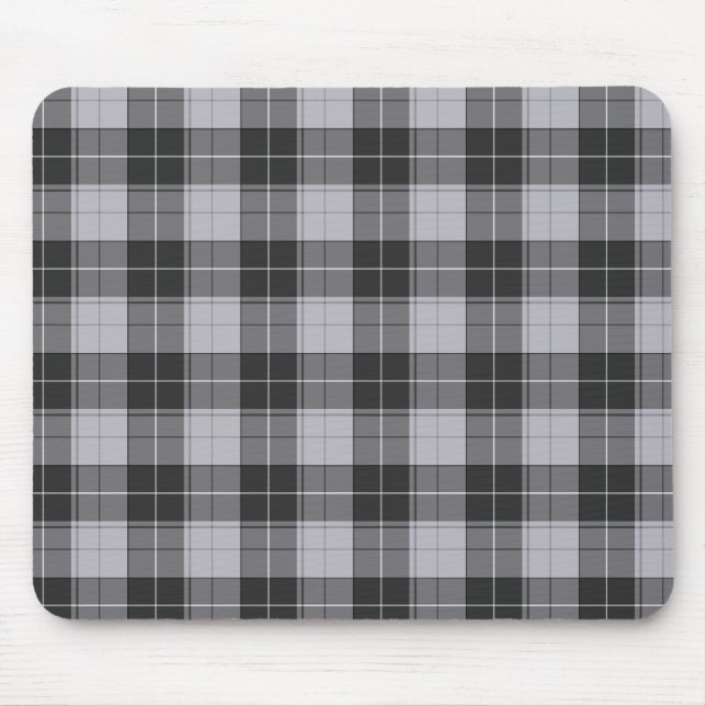 Mousepad Motif tartan simples en gris (Frente)
