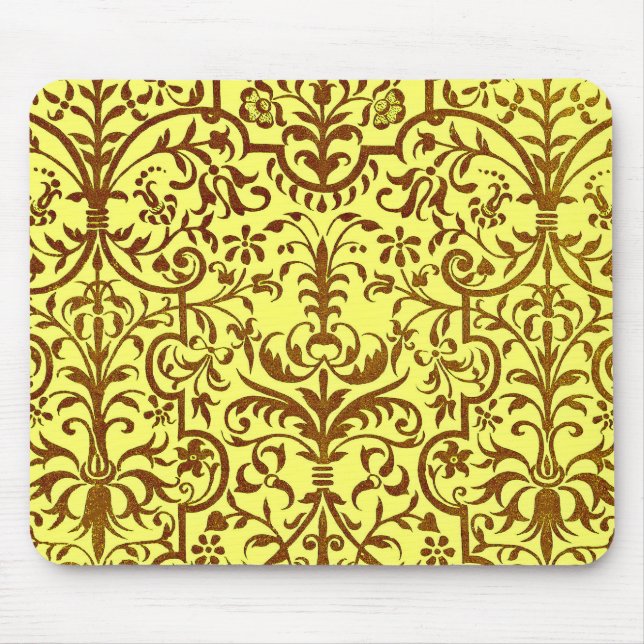 Mousepad Motif vitoriano em amarelo (Frente)