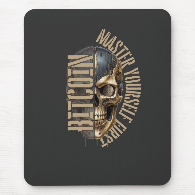Mousepad Motivação BTC | Crânio | Bitcoin cripto  (Frente)