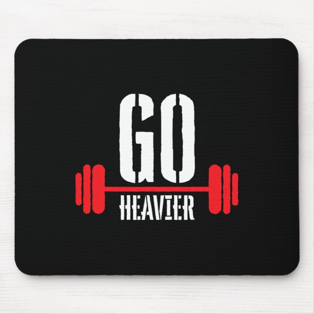 Mousepad Motivação de treinamento de força mais pesada (Frente)