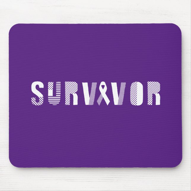 Mousepad Motivação Inspiracional de Fita de Cancer Sobreviv (Frente)