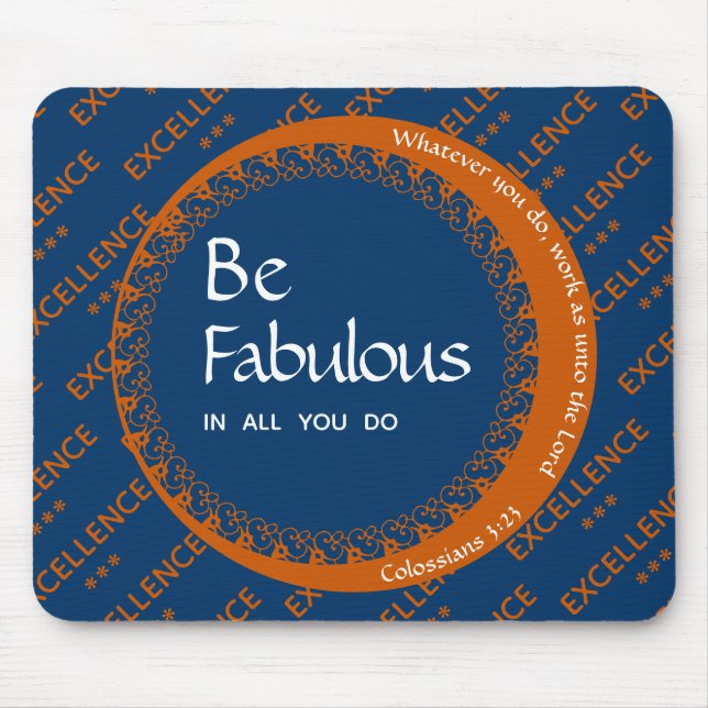 Mousepad Motivação Inspiracional Personalizada BE FABULOSO (Frente)