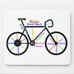 Mousepad Motivational Bike, Cycle, Biking, Esportes Palavra