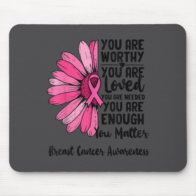Mousepad Motivational Breast Cancer Awareness Sunflower Nk  (Frente)