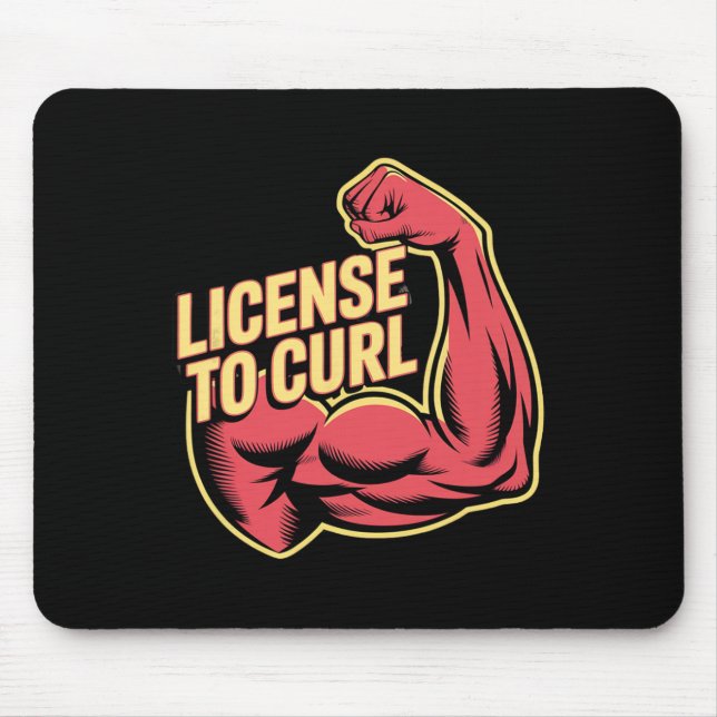 Mousepad Motivational Funny Gym Humor Biceps ganha Licença (Frente)