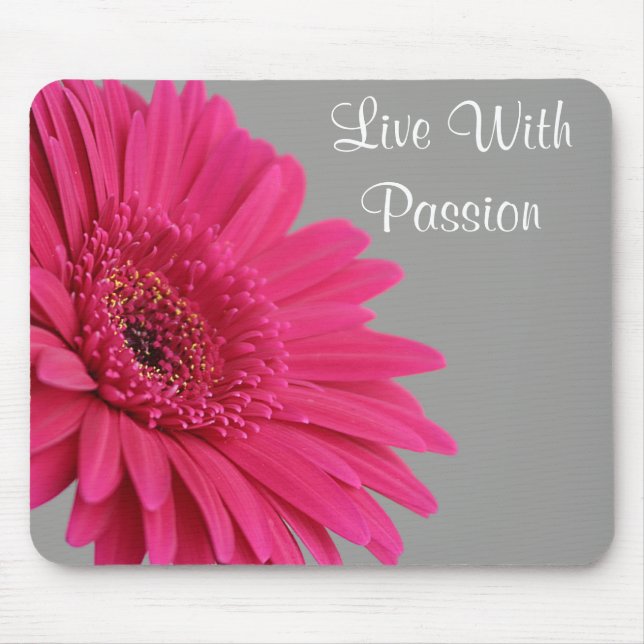 Mousepad Motivational Mousepad, cor-de-rosa Gerbera Daisy (Frente)