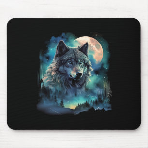 Mousepad Motivos de caça ao lobo das cinzas Galáxia da Lua 