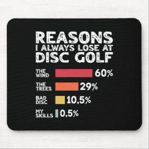 Mousepad Motivos pelos quais eu sempre perco no Disc Golf D