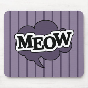 Mousepad Moto de gato roxo e design preto