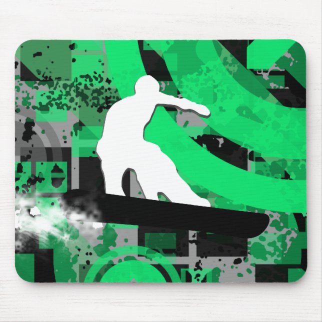 Mousepad moto de neve, trilha de pó. (Frente)