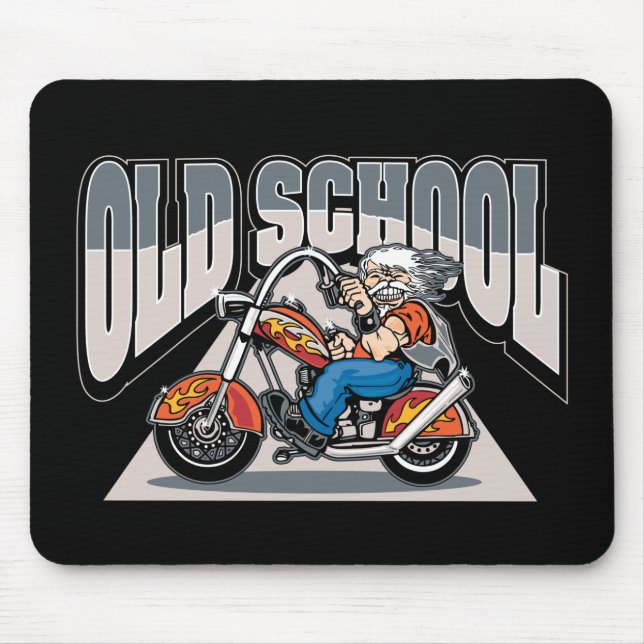 Mousepad Motociclista da velha escola (Frente)