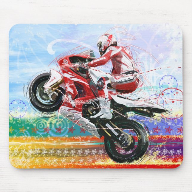 MOUSEPAD MOTOCICLISTA ENCARNADO (Frente)