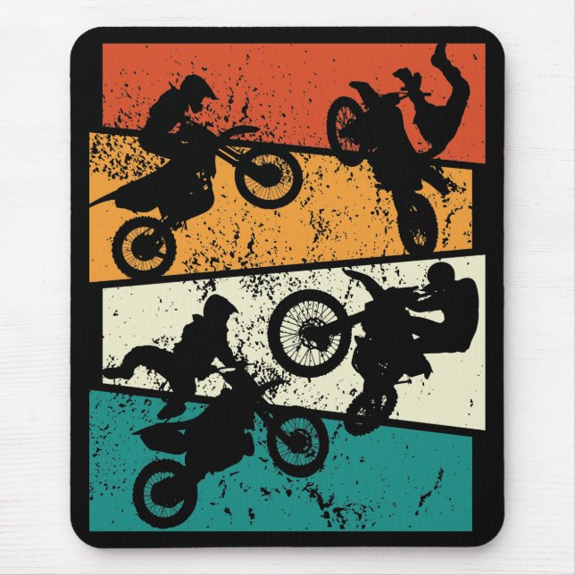 Mousepad motociclo de vintage Off Road Enduro (Frente)