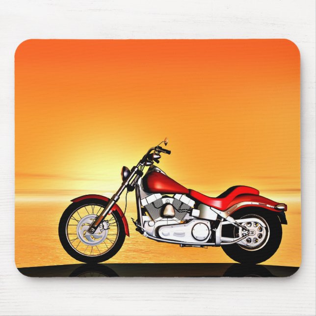 Mousepad Motociclo no pôr do sol (Frente)