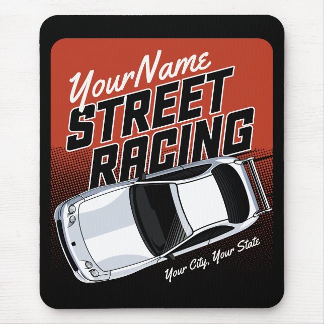 Mousepad Motoesporte de corrida na rua personalizado (Frente)