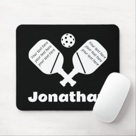 Mousepad Motografia branca e preto moderno do monograma
