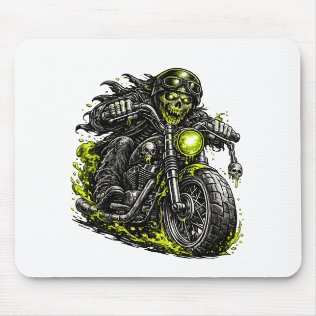 Mousepad Motoqueiro Zumbi de Motocicleta (Frente)