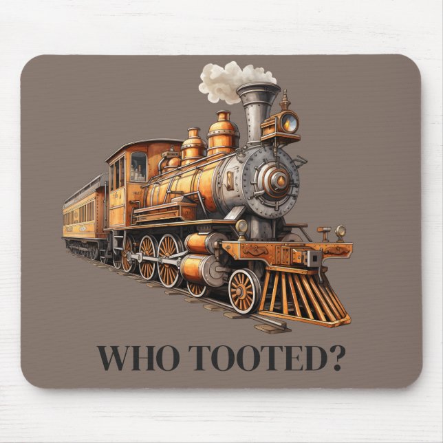 Mousepad Motor de Trem Quem Buzinou? ou Personalizar Texto (Frente)